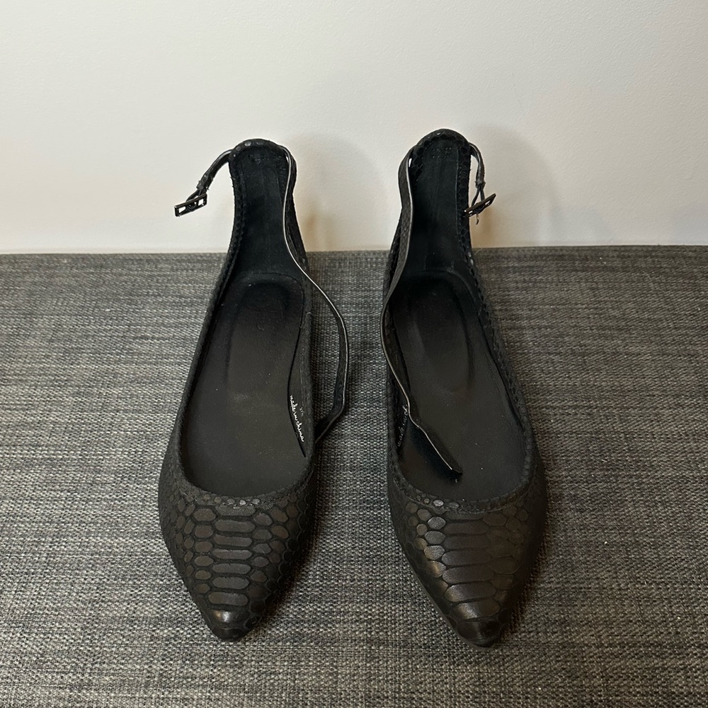 Joie Temple Pointed Ankle Strap Leather Flats